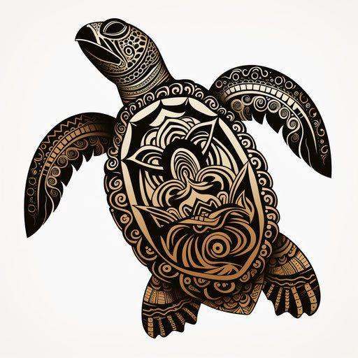 Maori tattoo turtle minimalist line art design
