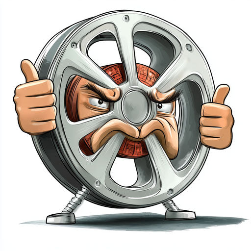 Humorous cartoon movie reel caricature clipart with human traits