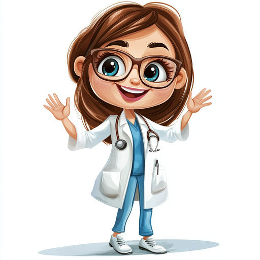 Humorous caricature of a clinic with human characteristics