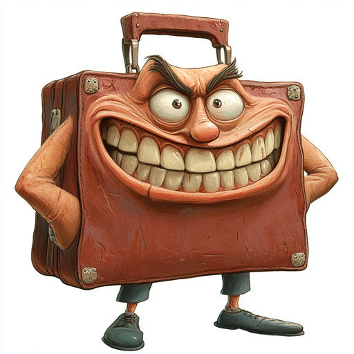 Professional Briefcase Caricature Clipart in High-Definition