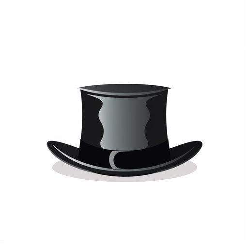 Top hat clipart in Minimalist style on white background