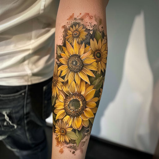 Sunflower tattoos for happiness