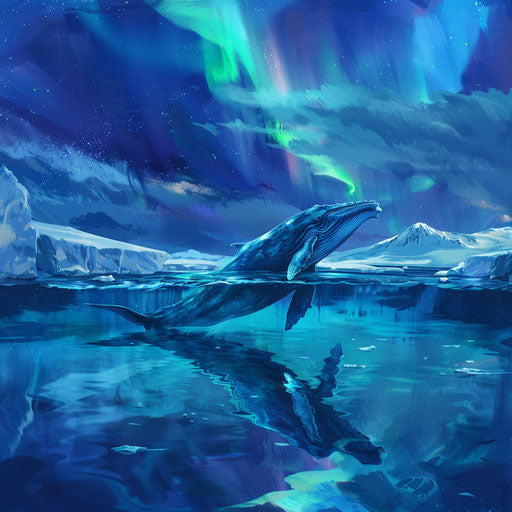 Majestic blue whale in Arctic waters