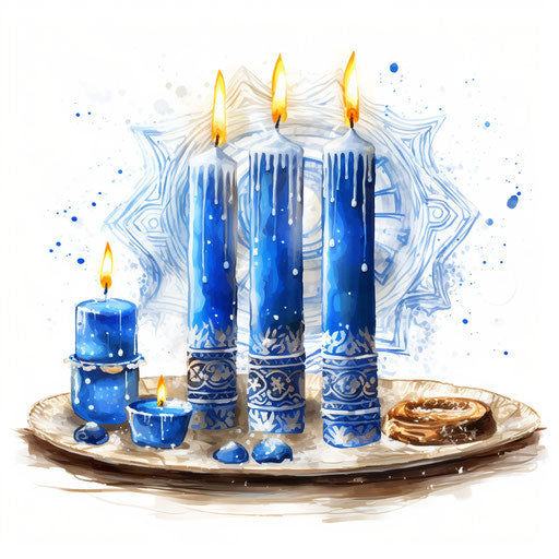 Hanukkah illustration in the style of Oil painting