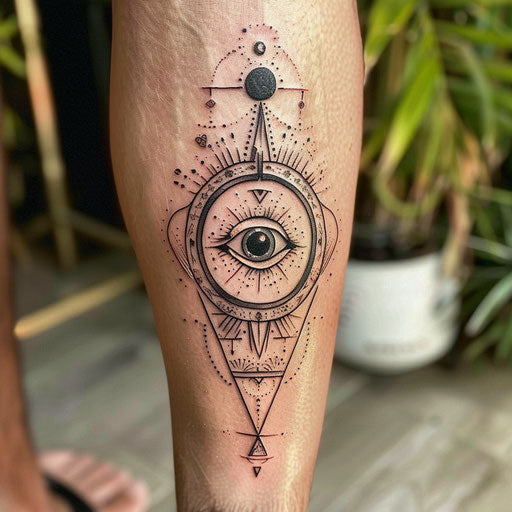 Tattoo symbols with mystical themes, in the style of David Palumbo