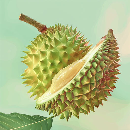 Durian clipart with a flat random background