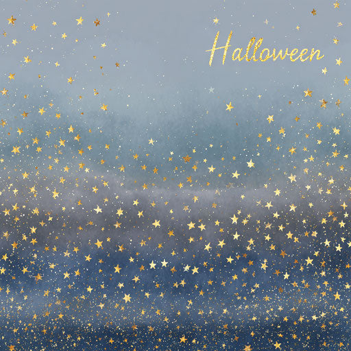 Magical Night Sky with Stars and Golden Script