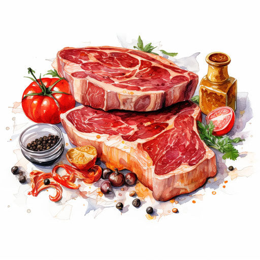 Meat clipart in the style of Oil painting