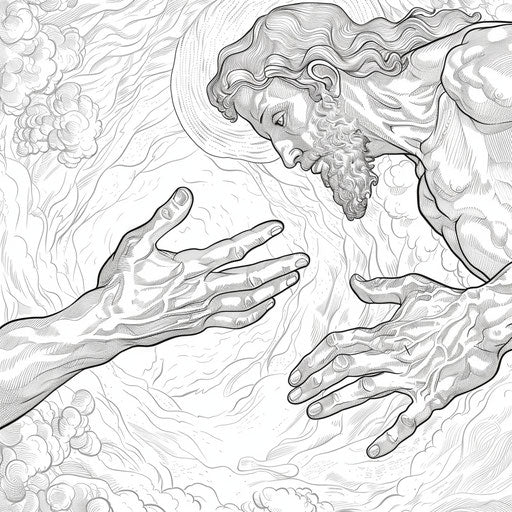 Creation of Adam with God's reaching hand