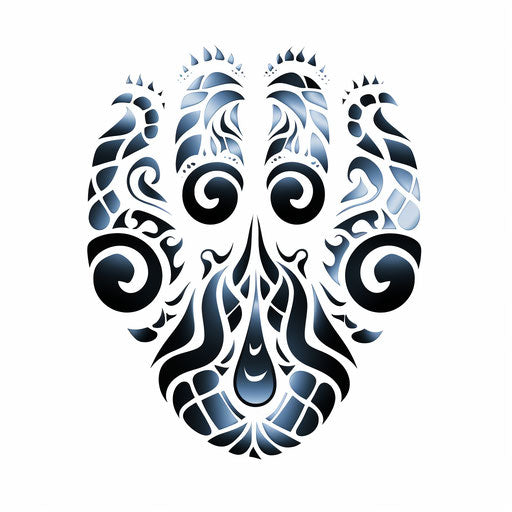 Tribal dog paw stencil design, humor meets heart, poodlepunk