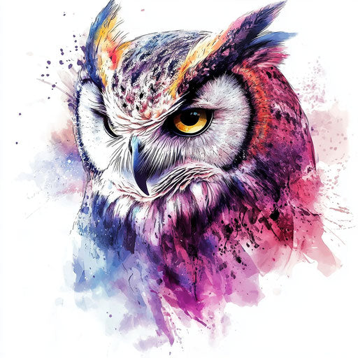 Owl sketch tattoo neck watercolor dream