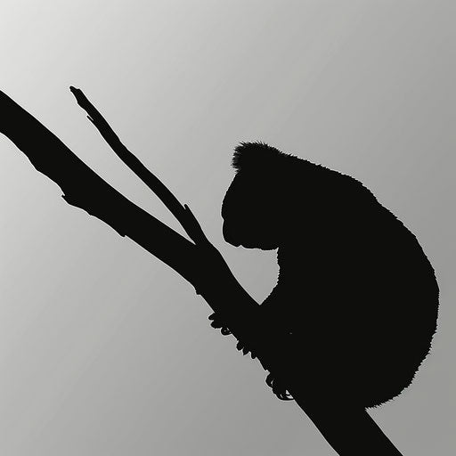 Minimalist koala on monochromatic backdrop