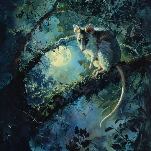 A white-tail possum on a nocturnal adventure