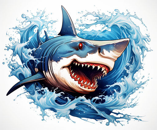 Shark tattoo image of best shark tattoos in whimsical cartoon style