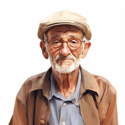 Artwork of grandfather in Oil painting style