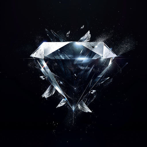 Shattering diamond symbolizing luxury and strength
