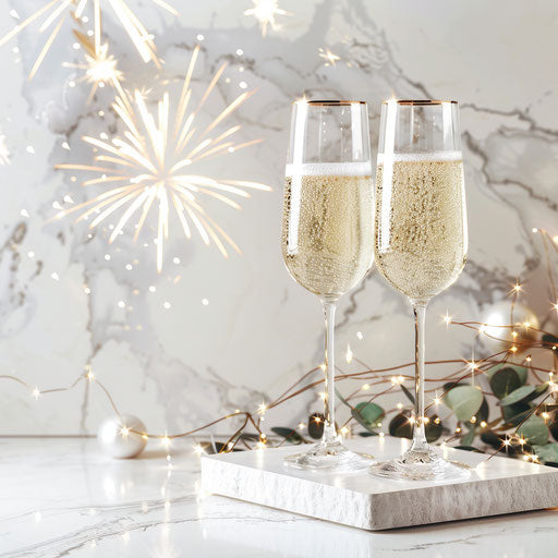 Realistic New Year's Eve clipart on flat white background