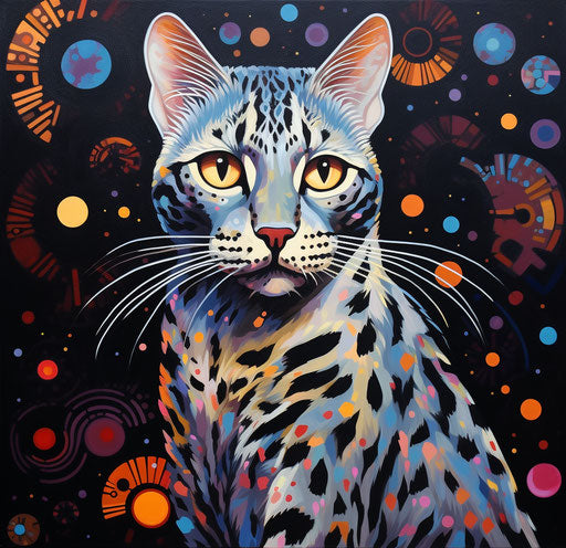 Kenai cats in bengal style, dark silver, explosive pigmentation