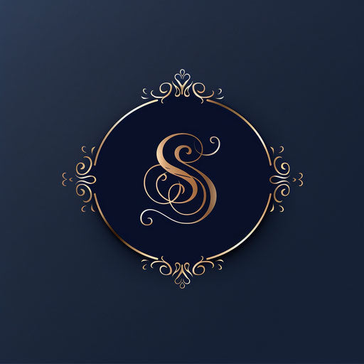 Classic monogram photography logo on navy blue background