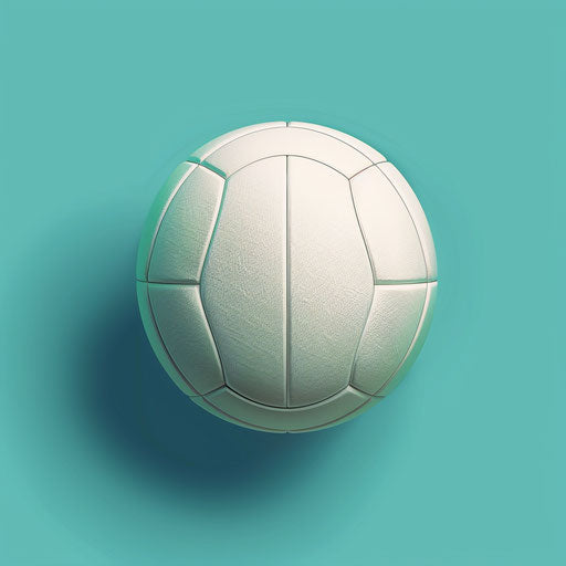 Realistic volleyball clipart on flat turquoise background