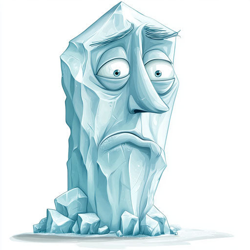 Humorous caricature of an iceberg clipart with human traits
