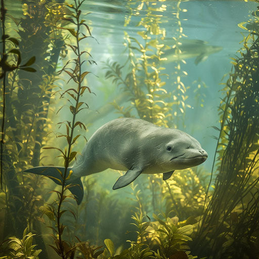 River finless porpoise navigating underwater in Yangtze