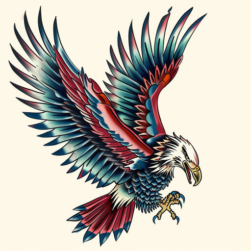Vintage American traditional eagle tattoo design