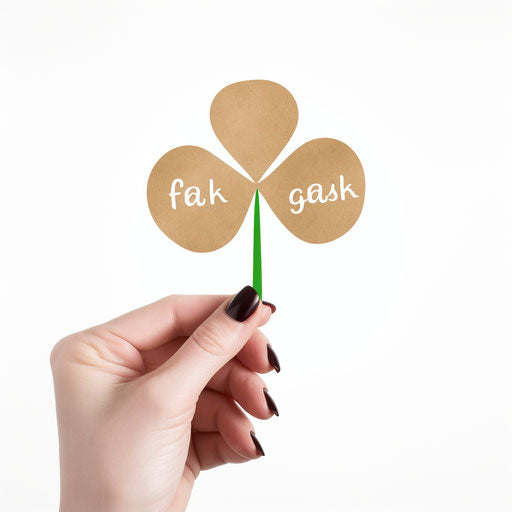 Minimalist style clipart of good luck on white background