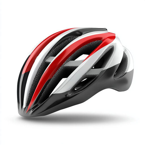 3D Bicycle Helmet on white background, isolated clipart