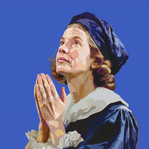 Photo realistic pilgrim clipart on royal blue background