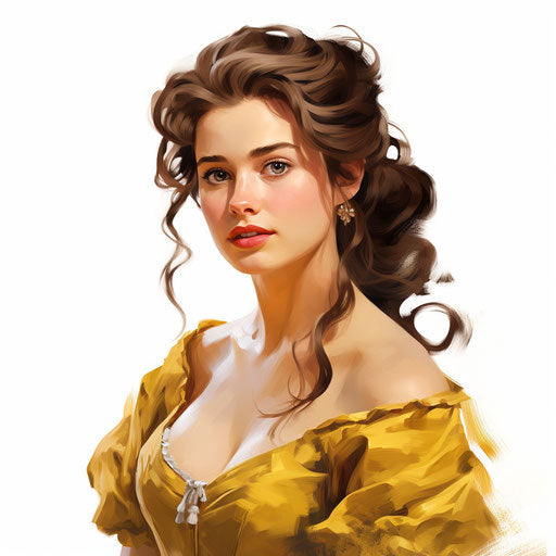 Beautiful clipart in the style of Oil painting, on white background