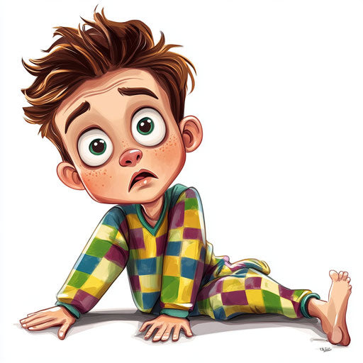 Humorous pajama caricature with human characteristics