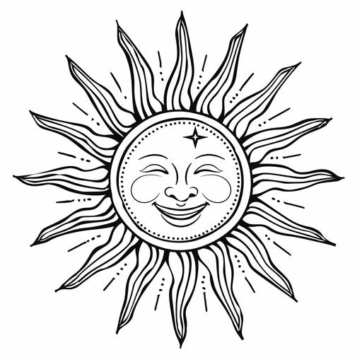 A happy sun with radiant rays