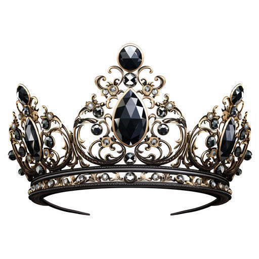 Tiara clipart in the style of Chiaroscuro Art, on a white background