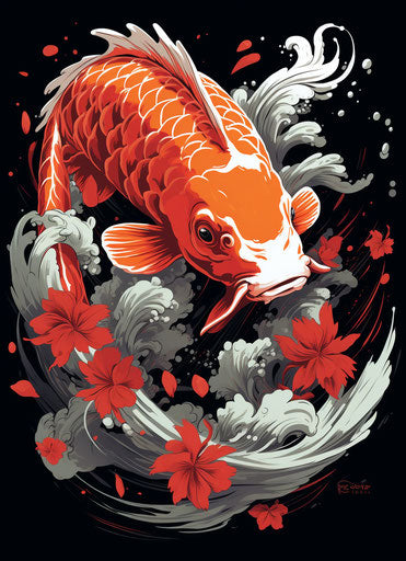 Japanese koi fish Dali style tattoo design vector illustration