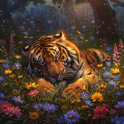 Tiger in a Field of Flowers: The Gentle Giant