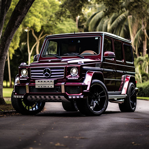 Classic Burgandy Mercedes Benz G Wagon