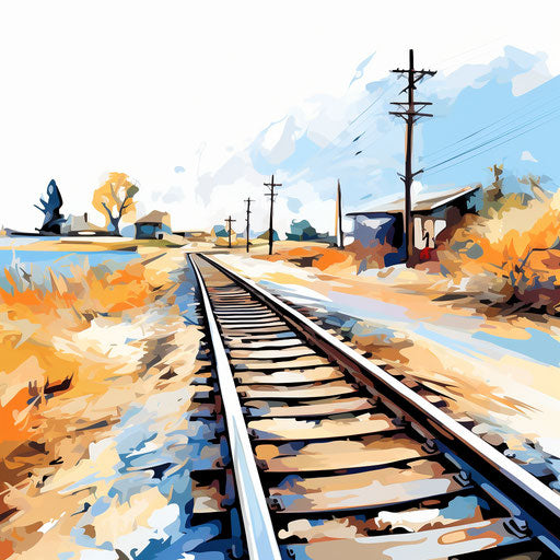 Picture of tracks in the style of Impressionistic Art