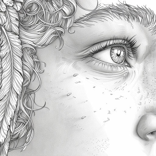 The gentle face of an angel with kind eyes