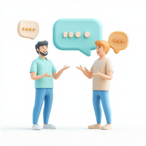 3D communication with photorealistic style on flat white background, isolated clipart