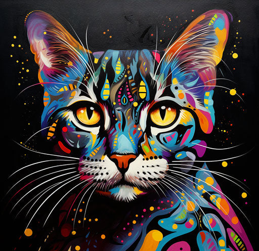 Kenai cats: stylized bengal art images, dark silver