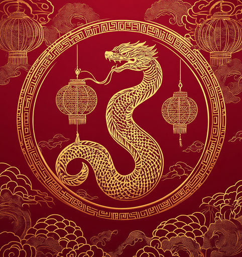 Paper-cut snake pattern for Chinese New Year celebration