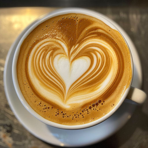 Heart in cappuccino froth, for coffee lovers
