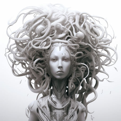 Person's drawing - detailed science fiction, medusa, expressive design