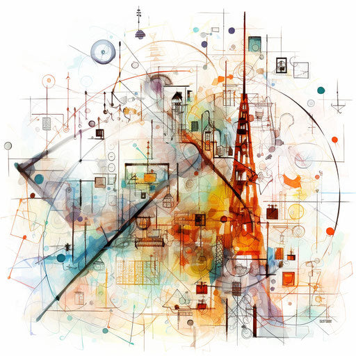 Math clipart in the style of Oil painting, on a white background