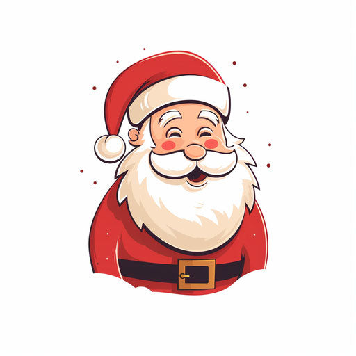 Minimalist Santa Claus clipart on white background