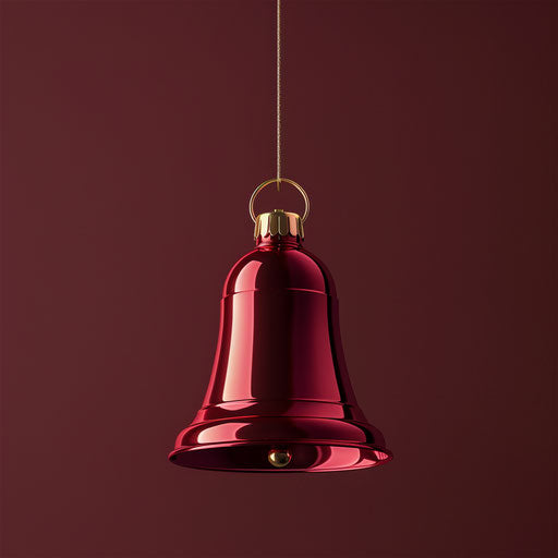 Deep maroon flat background with Christmas bell clipart