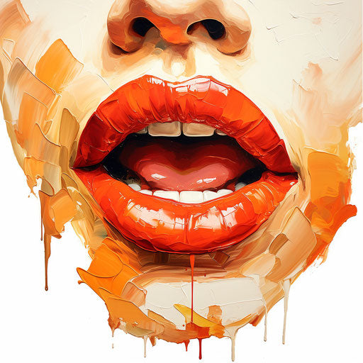 Mouth illustration in the style of oil painting