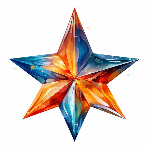 Star clipart png in the style of Oil painting, on a white background