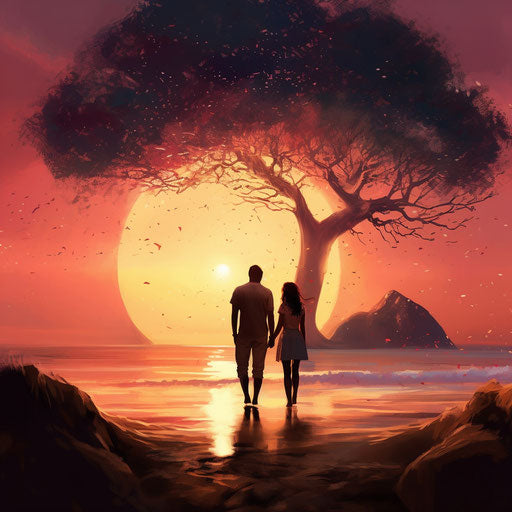 Love at first sight, heart clipart harmony with nature